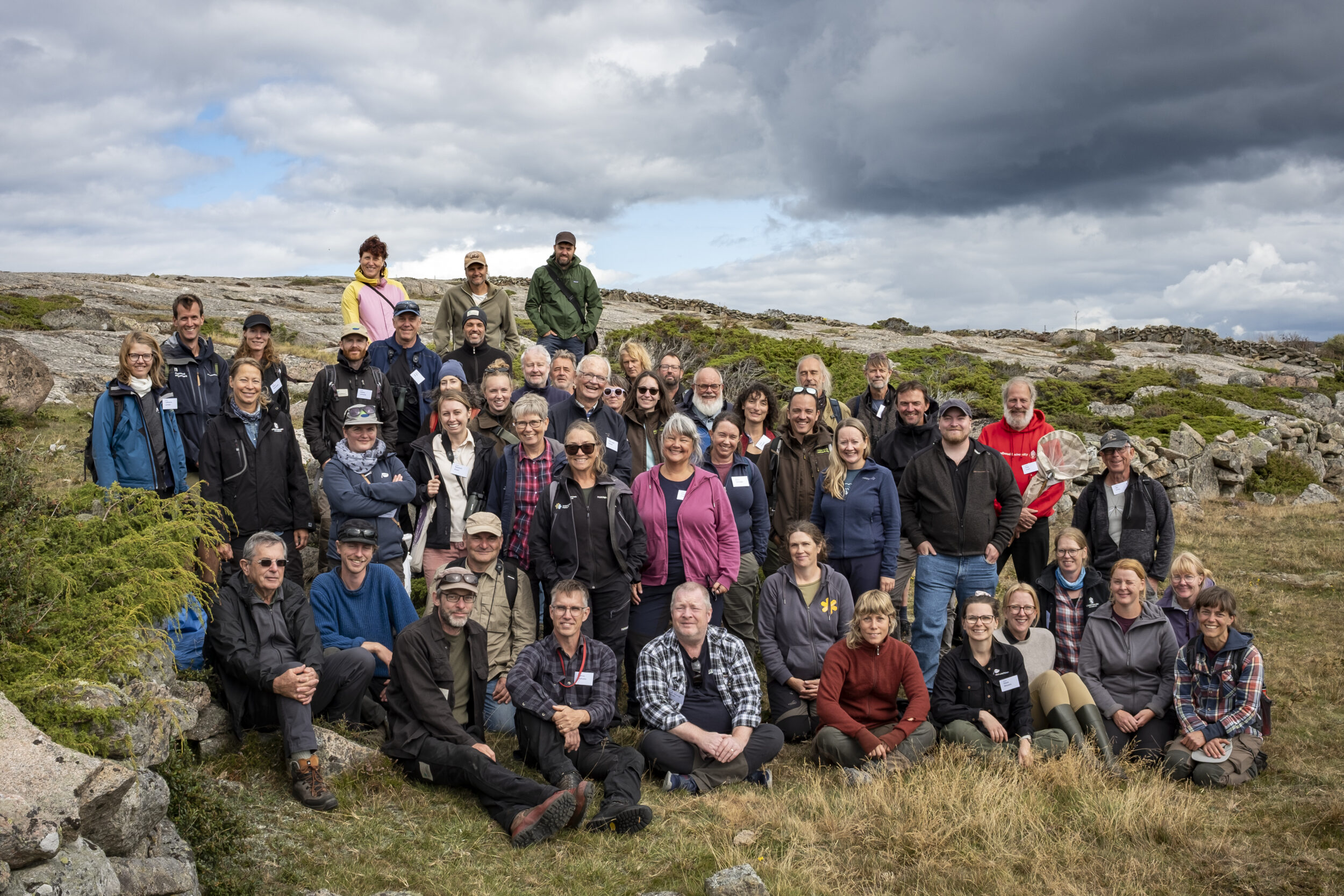 A group of people gathered on heathland in Sweden