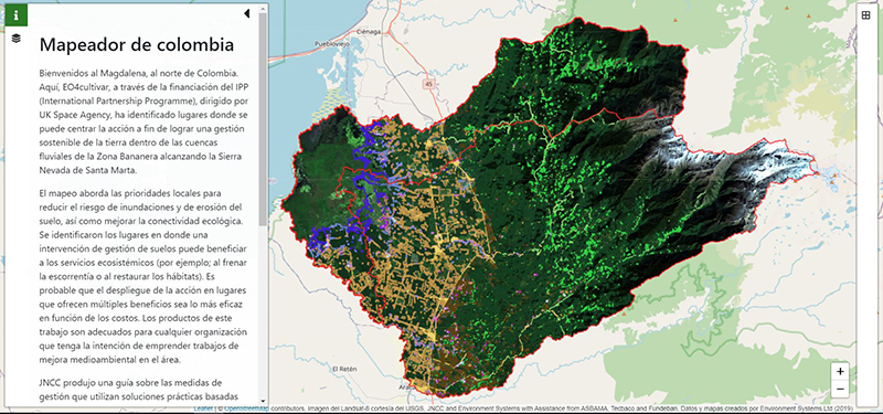 Captura de pantalla del mapeador de Colombia
