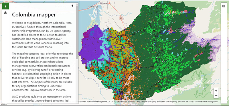 Screenshot of the Colombia mapper