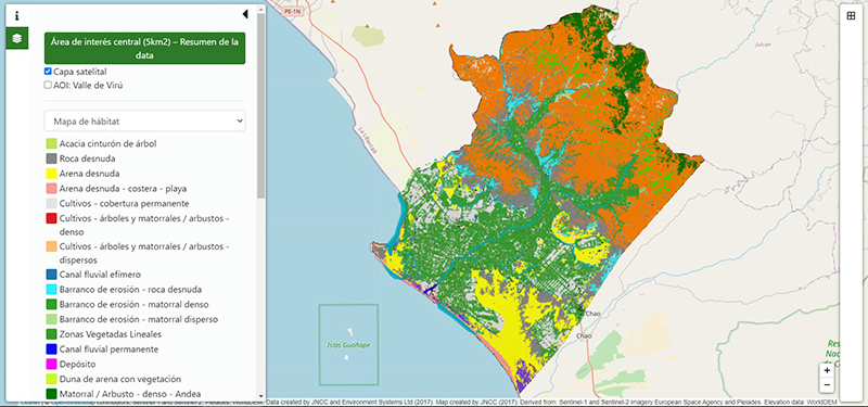 Captura de pantalla del mapeador de Perú (versión en inglés)