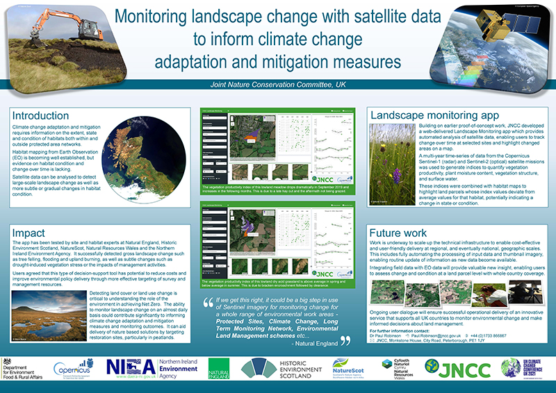 Screenshot of the poster: Monitoring landscape change with satellite data. A copy of this poster is available to download