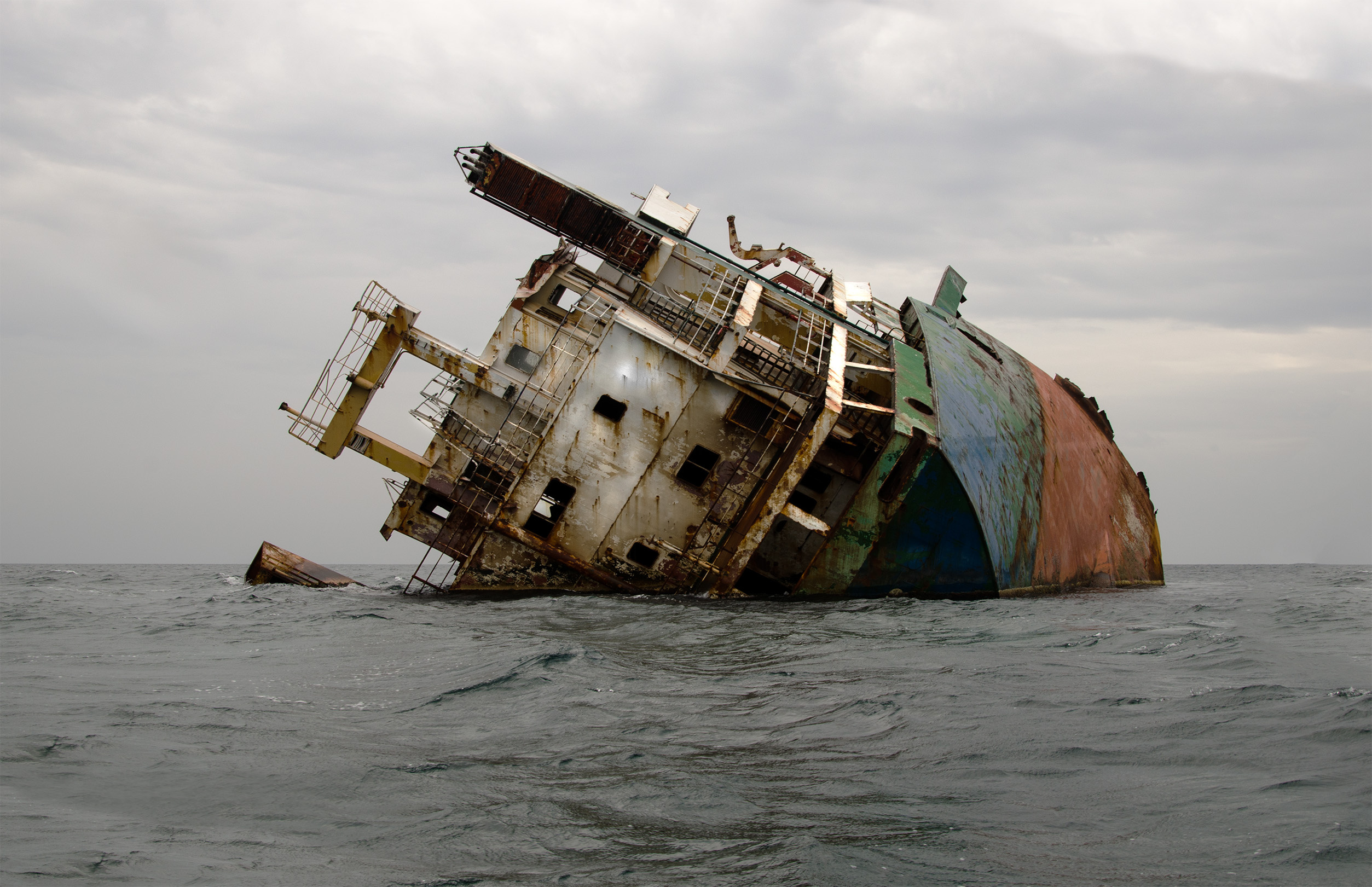 Image of wrecked shipping vessel