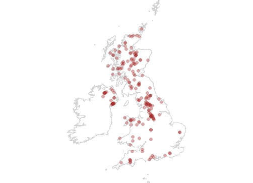 Bog and wet heath - The distribution of monads with NPMS samples 2015-2023 for each named NPMS broad habitat in the UK